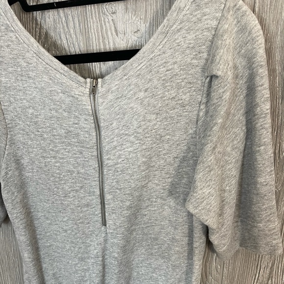 Banana Republic Grey & White T-shirt Dress Drawstring Bow M Medium - Picture 7 of 8